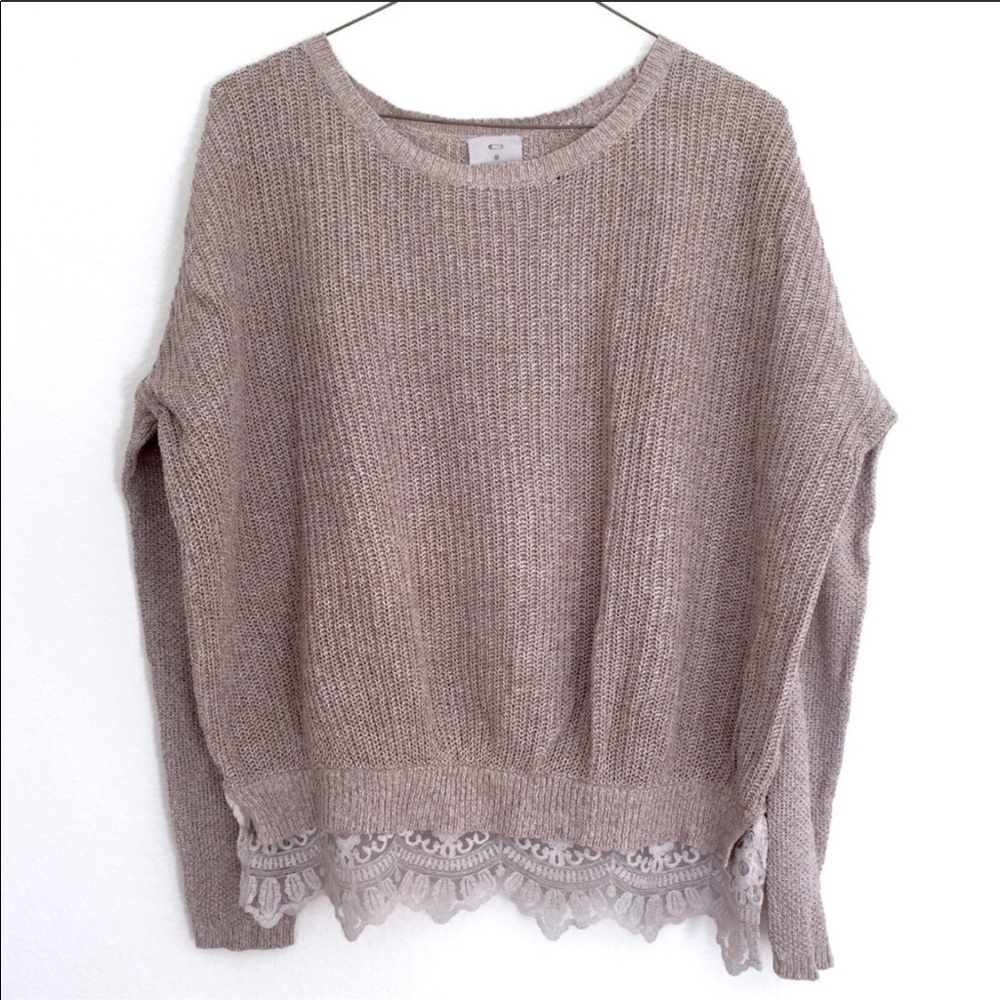 Pins And Needles Size Medium Lace Trim Sweater